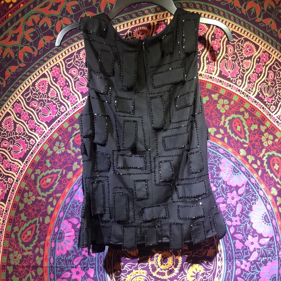 JS Boutique black sleeveless dressy top with sequin detailing - Picture 2 of 2